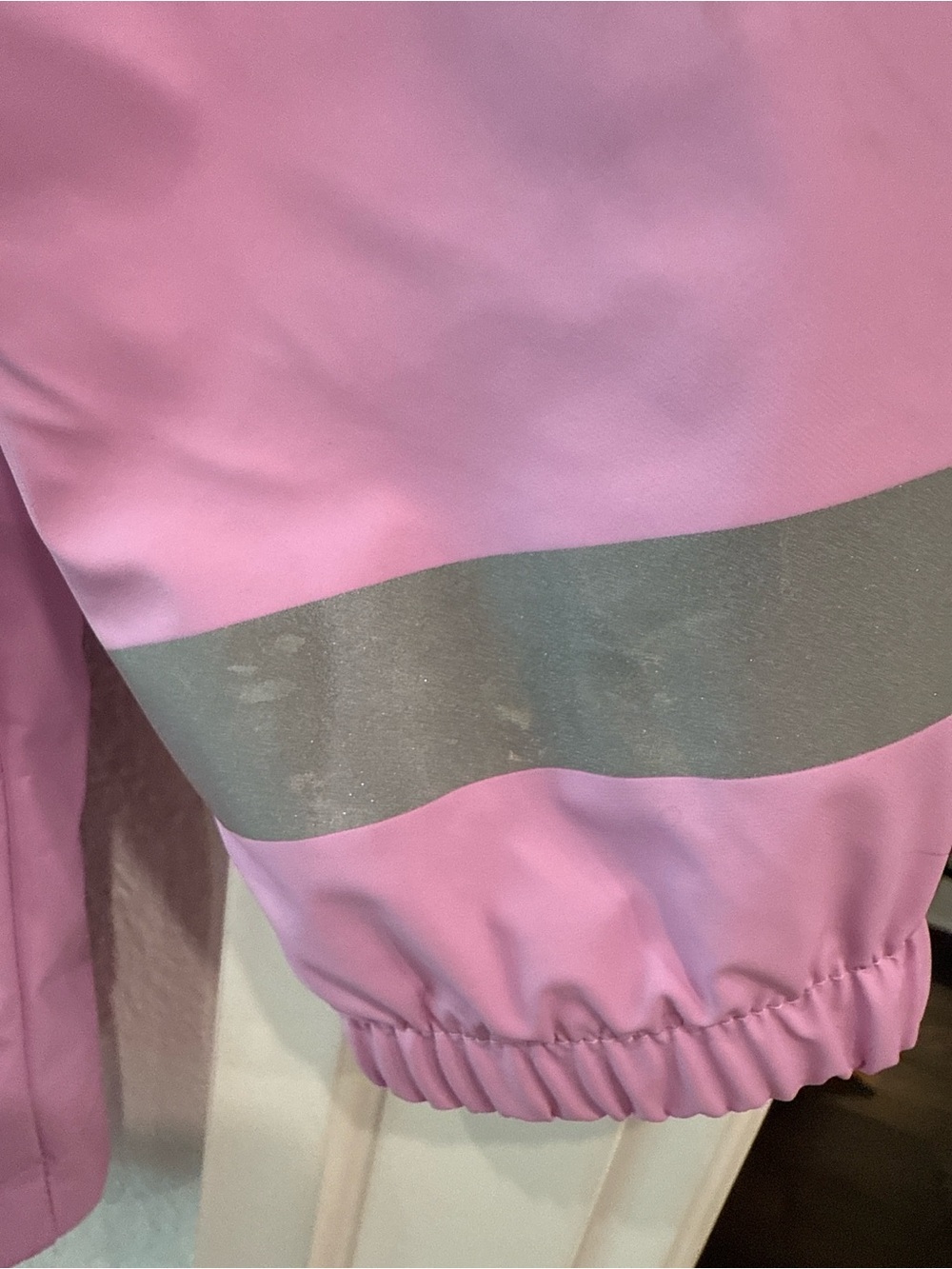 Cat & Jack Girls Pink Hooded Rain Jacket Coat Size 3T Reflective Trim - Picture 5 of 5